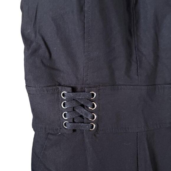 Elegant Black Jumpsuit – Adjustable Spaghetti Straps & Corset Lace-Up Waist - Picture 3 of 7